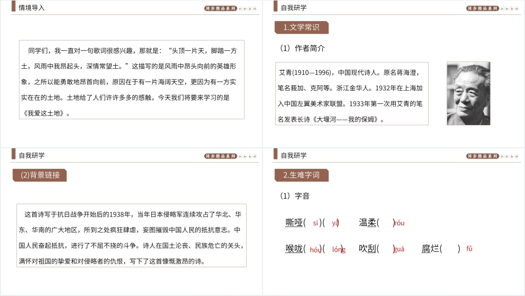 人教版九年级语文上册《我爱这土地》PPT课件 人教版九年级语文上册《我爱这土地》PPT课件