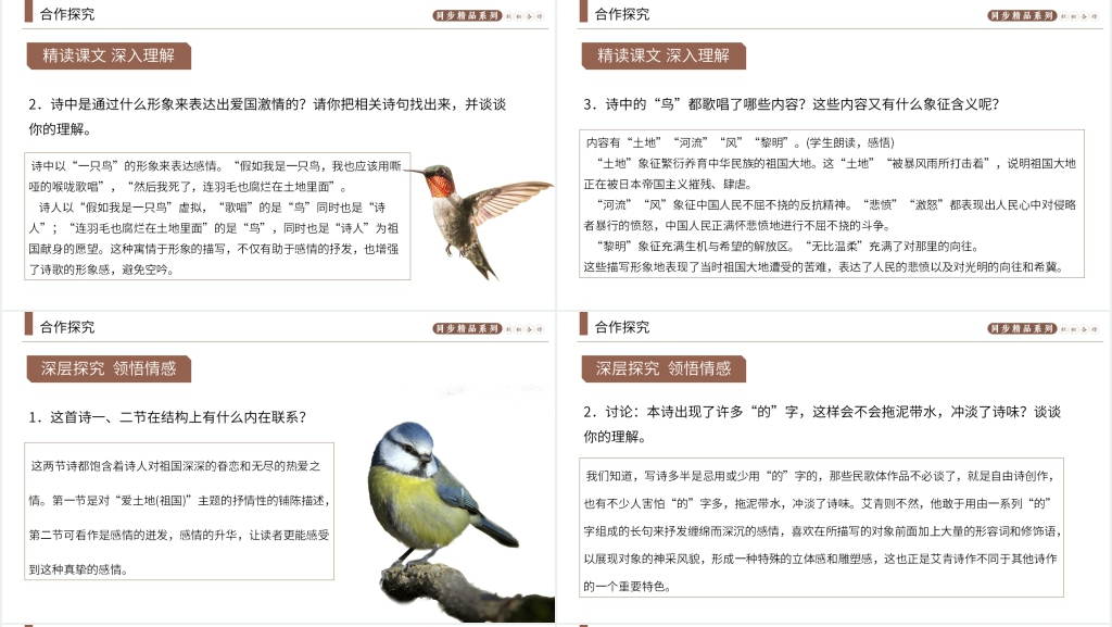 人教版九年级语文上册《我爱这土地》PPT课件 人教版九年级语文上册《我爱这土地》PPT课件