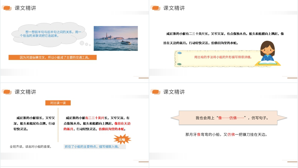 人教版五年级语文下册《威尼斯小艇》课文PPT课件 人教版五年级语文下册《威尼斯小艇》课文PPT课件