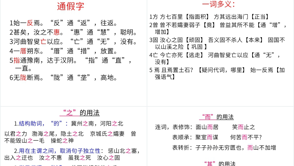 古文《愚公移山》PPT模板 古文《愚公移山》PPT模板