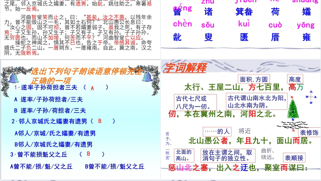 古文《愚公移山》PPT模板 古文《愚公移山》PPT模板