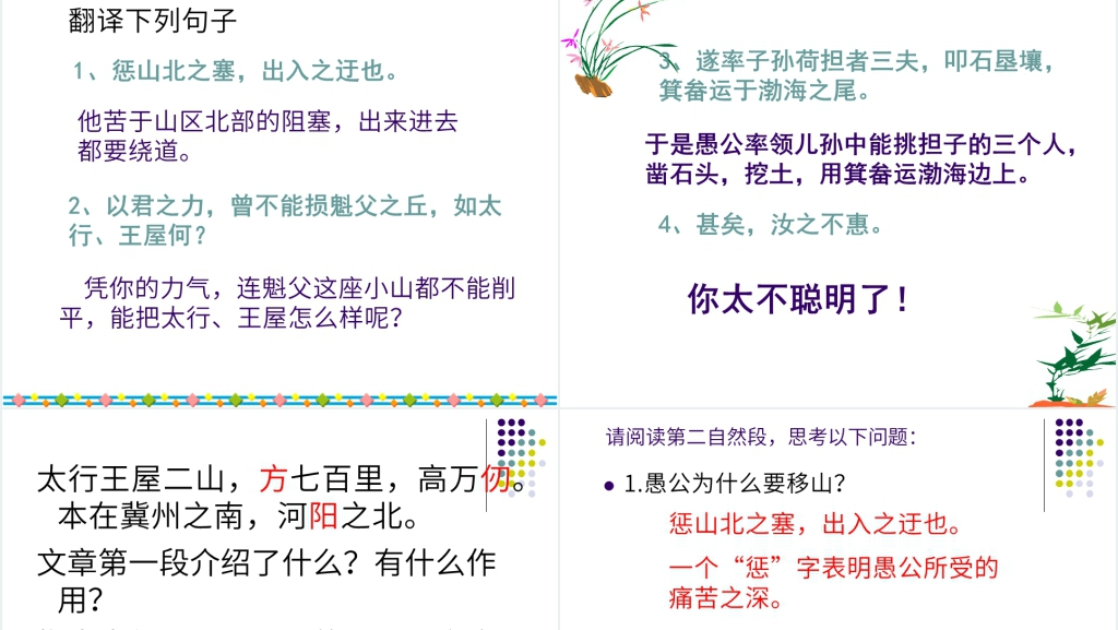 愚公移山语文知识点PPT课件 愚公移山语文知识点PPT课件