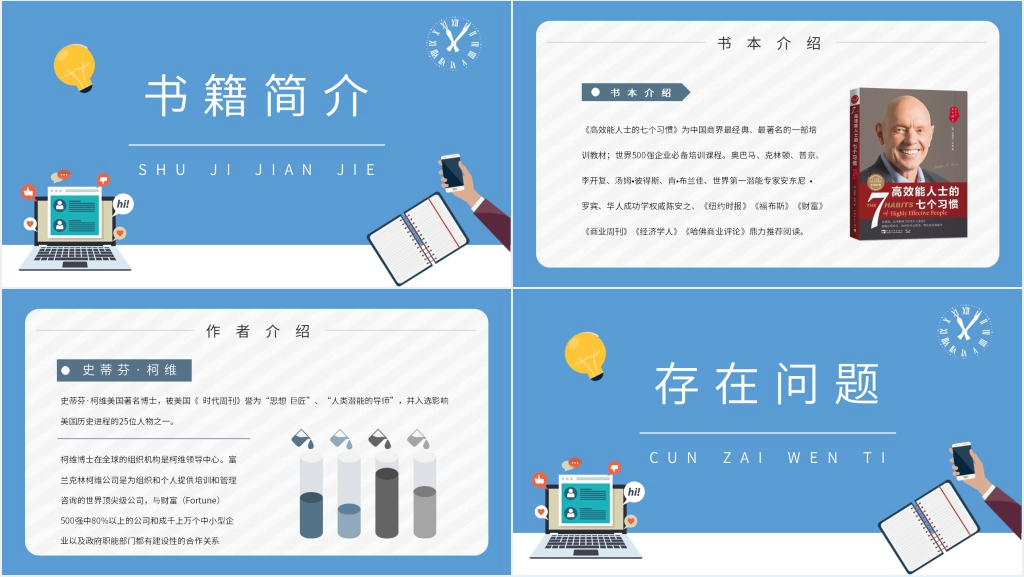 高效能人士的七个习惯书籍介绍PPT模板 高效能人士的七个习惯书籍介绍PPT模板