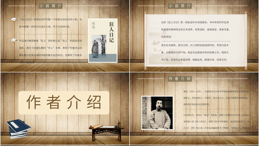 狂人日记赏析PPT模板 狂人日记赏析PPT模板