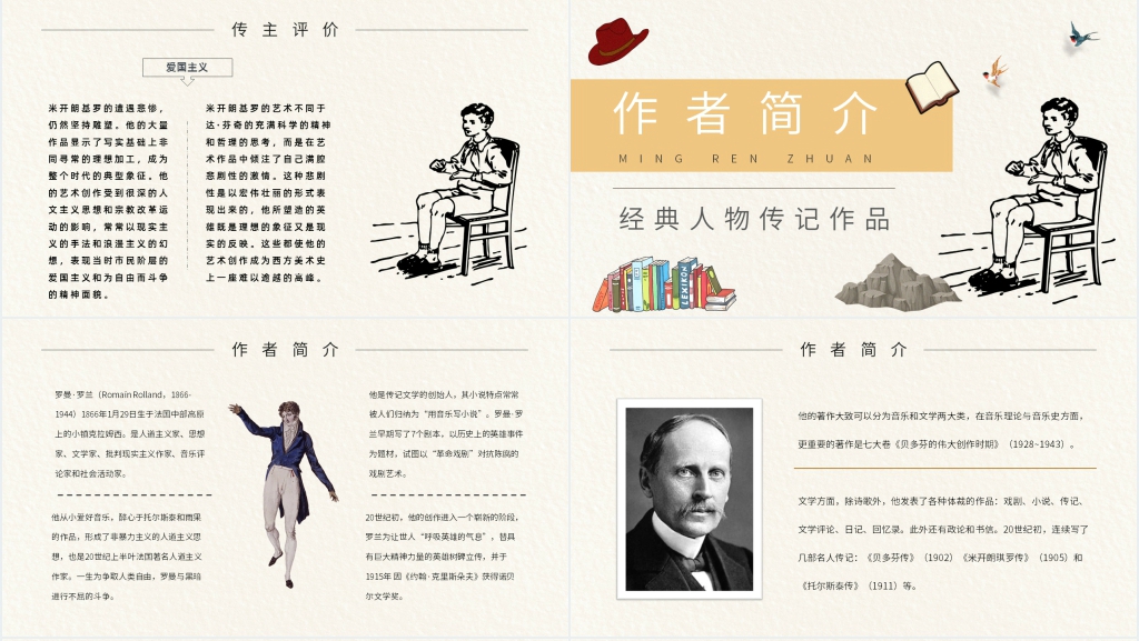 名人传介绍PPT模板 名人传介绍PPT模板
