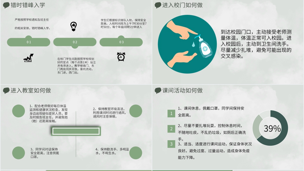 疫情防控阶段学生返校PPT模板 疫情防控阶段学生返校PPT模板