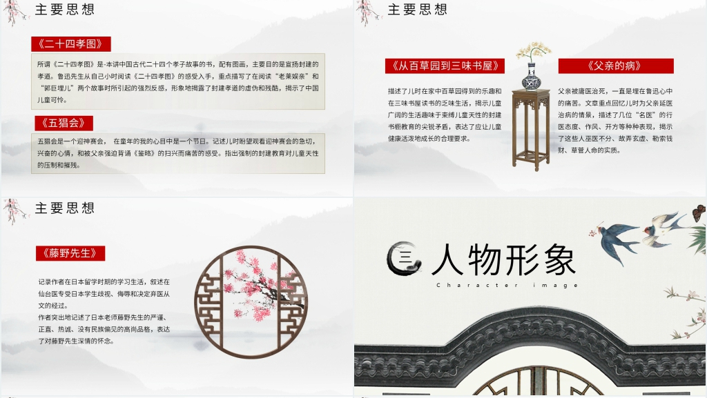七年级朝花夕拾PPT模板 七年级朝花夕拾PPT模板