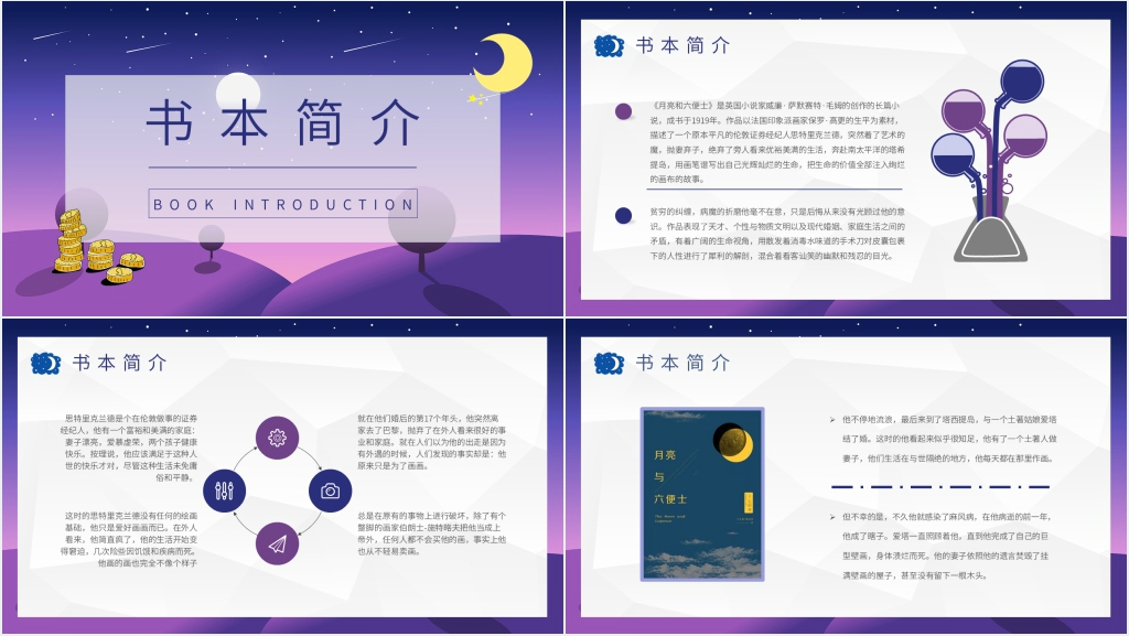 毛姆《月亮与六便士》PPT模板 毛姆《月亮与六便士》PPT模板