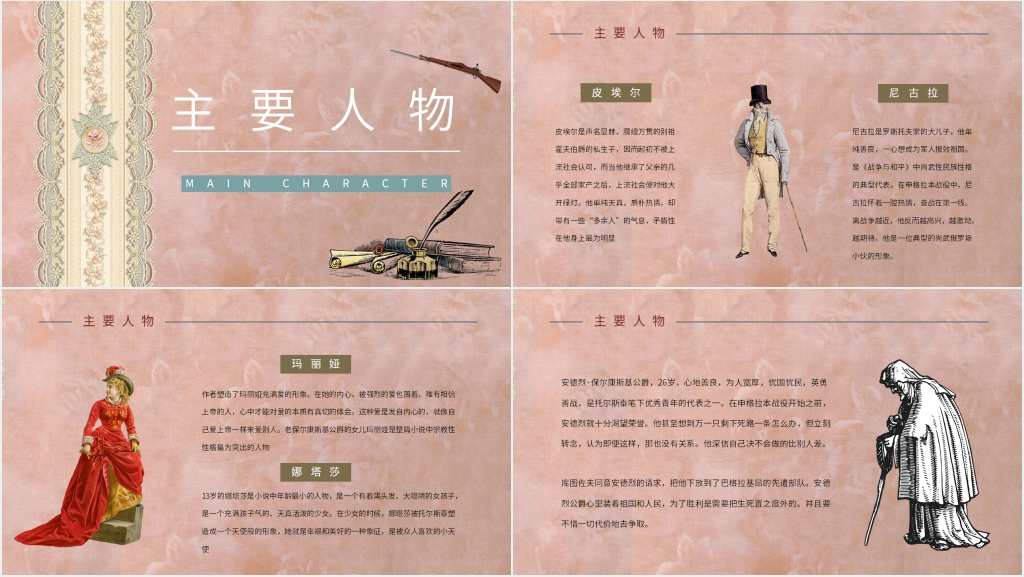 名著阅读战争与和平PPT模板 名著阅读战争与和平PPT模板