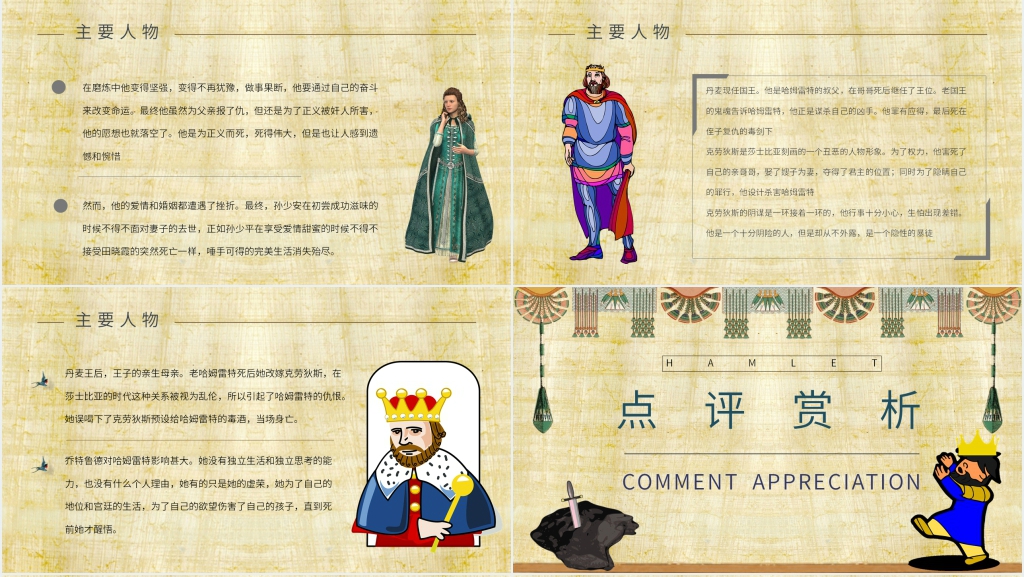 哈姆雷特赏析PPT模板 哈姆雷特赏析PPT模板