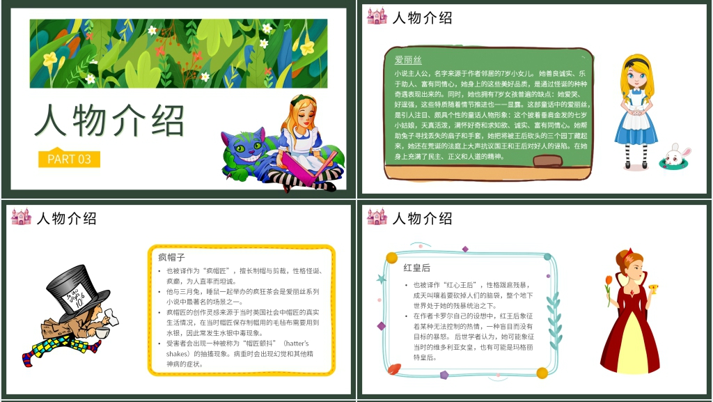 《爱丽丝漫游奇境记》导读PPT模板 《爱丽丝漫游奇境记》导读PPT模板