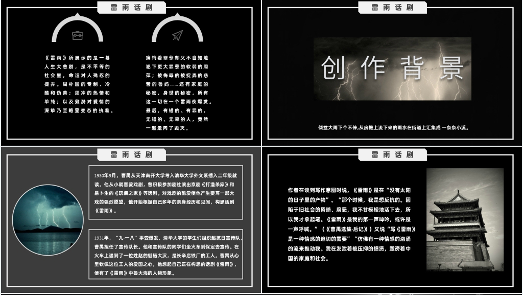 中国著名作家曹禺《雷雨》教案PPT课件