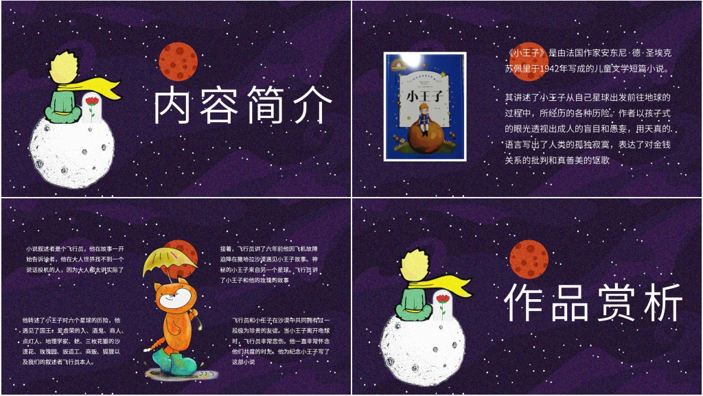 小王子介绍PPT模板 小王子介绍PPT模板