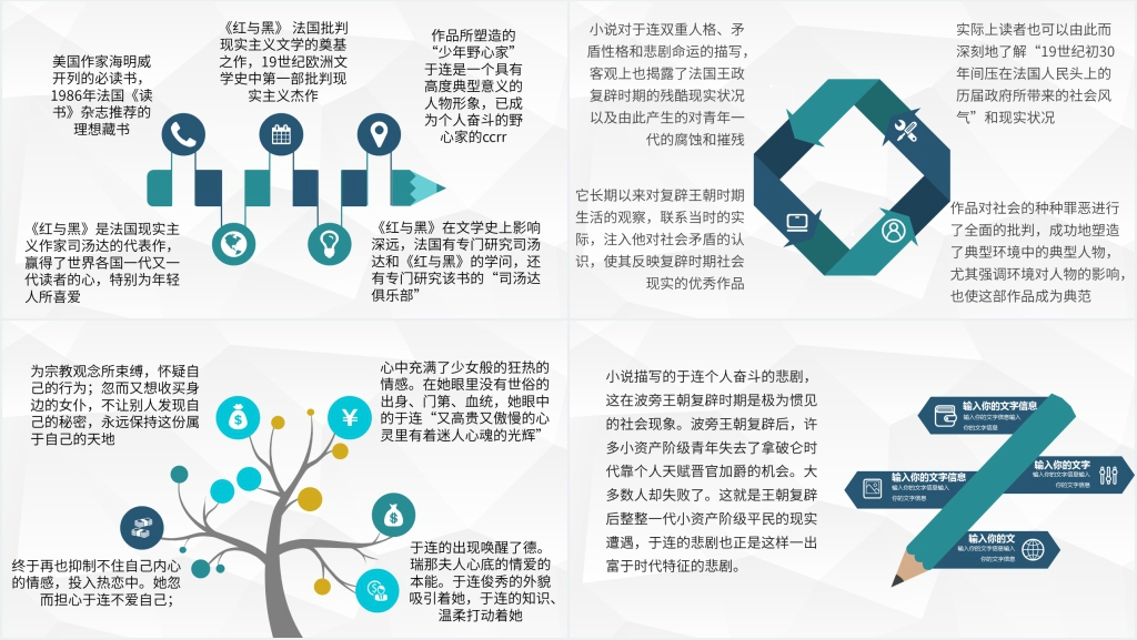 红与黑著名读后感PPT模板 红与黑著名读后感PPT模板