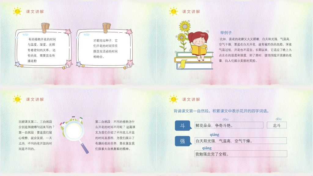 人教部编版小学三年级语文上册《花钟》PPT课件 人教部编版小学三年级语文上册《花钟》PPT课件