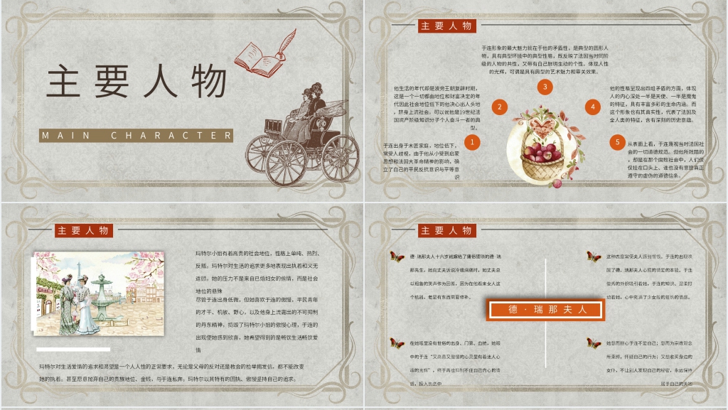 红与黑戏名著PPT模板