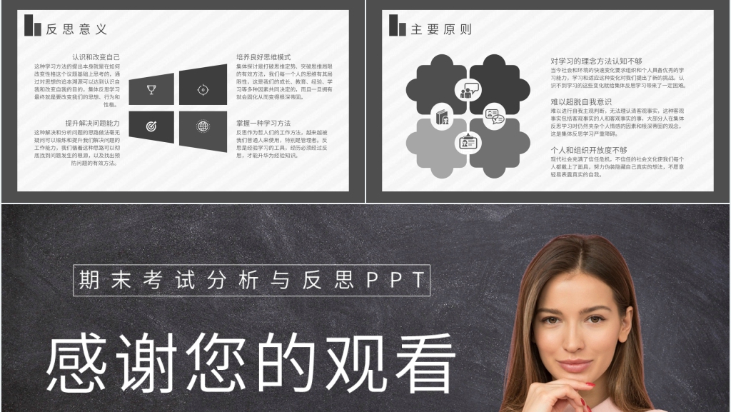 各科期末考试分析与反思PPT模板 各科期末考试分析与反思PPT模板