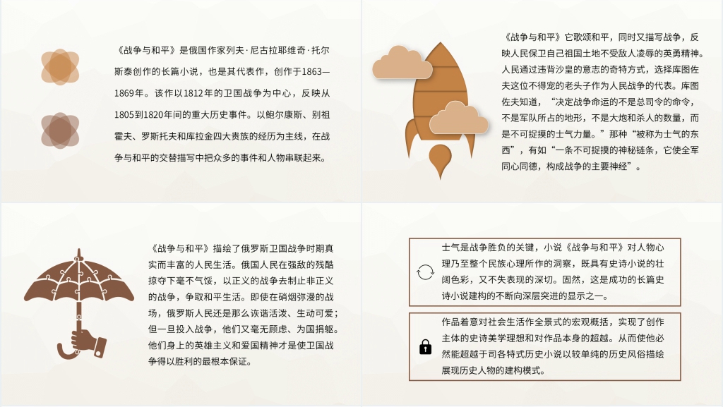 托尔斯泰战争与和平PPT模板 托尔斯泰战争与和平PPT模板