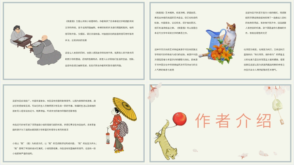 夏目漱石我是猫PPT模板 夏目漱石我是猫PPT模板