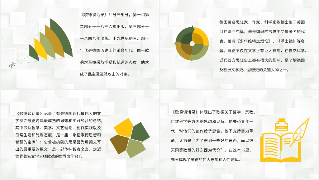 歌德谈话录导读PPT模板 歌德谈话录导读PPT模板