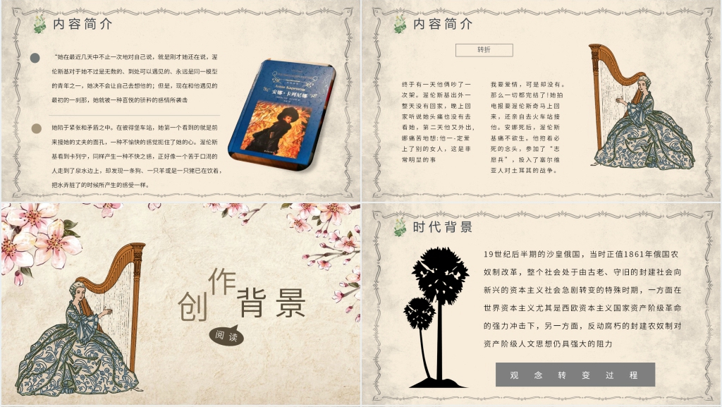 讲解安娜卡列尼娜作品的PPT模板 讲解安娜卡列尼娜作品的PPT模板