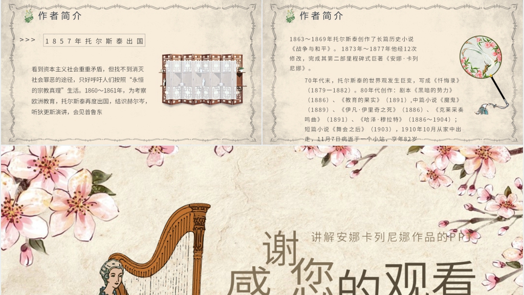 讲解安娜卡列尼娜作品的PPT模板 讲解安娜卡列尼娜作品的PPT模板