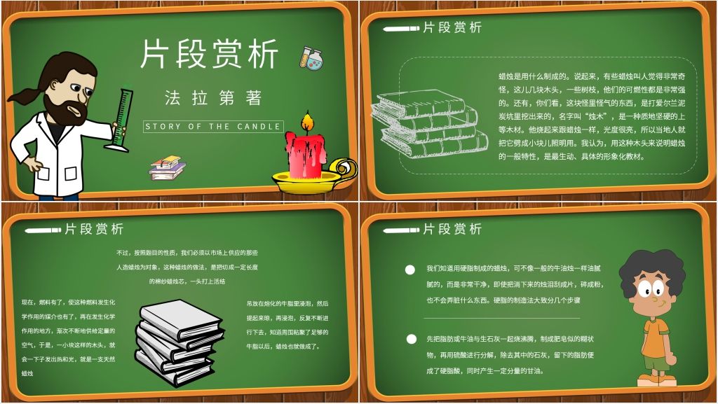 蜡烛的故事导读PPT模板 蜡烛的故事导读PPT模板
