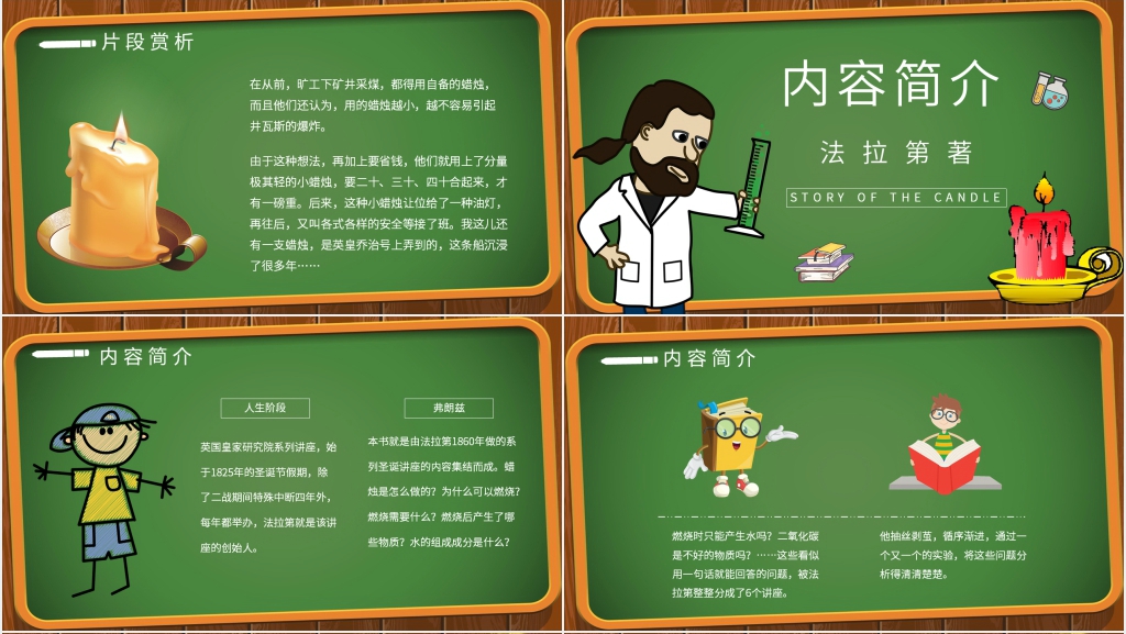 蜡烛的故事导读PPT模板 蜡烛的故事导读PPT模板