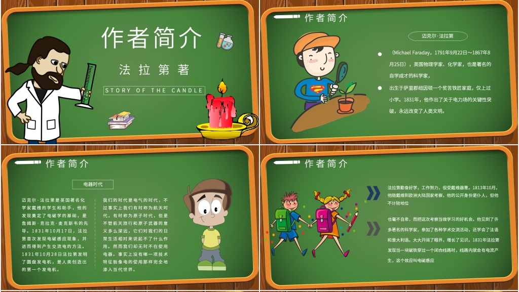 蜡烛的故事导读PPT模板 蜡烛的故事导读PPT模板