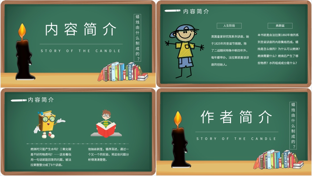 法拉第蜡烛的故事PPT模板 法拉第蜡烛的故事PPT模板