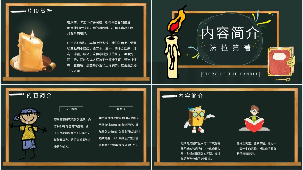 蜡烛的故事名著PPT模板 蜡烛的故事名著PPT模板