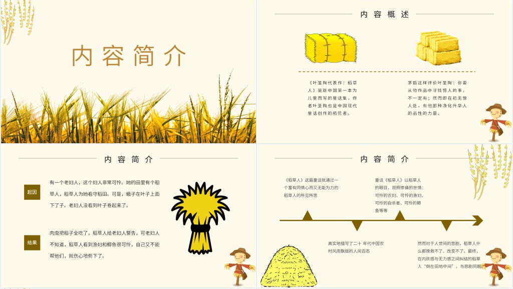 稻草人阅读理解PPT模板 稻草人阅读理解PPT模板