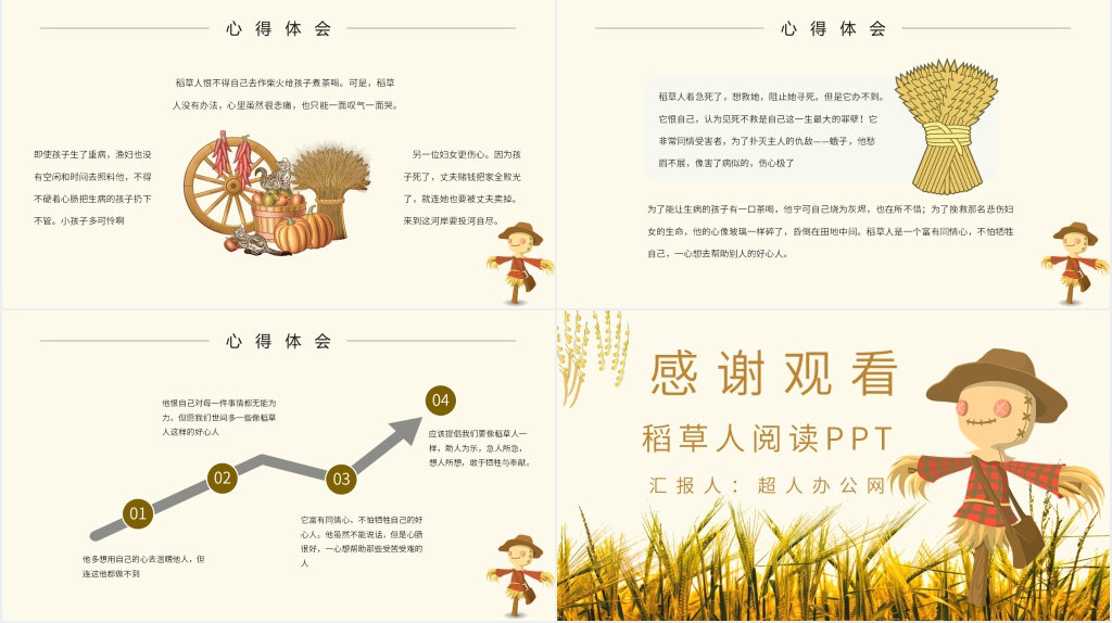稻草人阅读理解PPT模板 稻草人阅读理解PPT模板