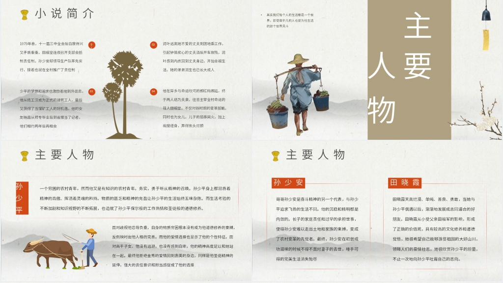 小说平凡的世界介绍PPT模板 小说平凡的世界介绍PPT模板