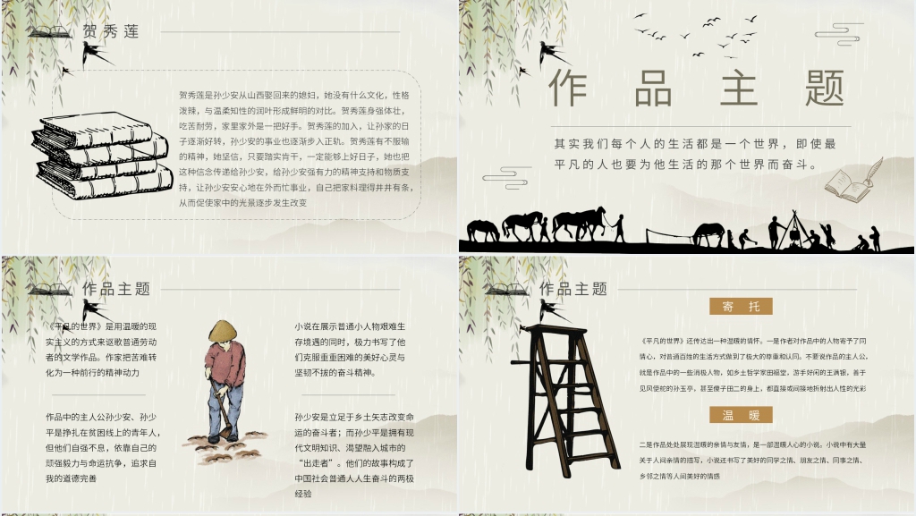 平凡的世界小说赏析PPT模板 平凡的世界小说赏析PPT模板