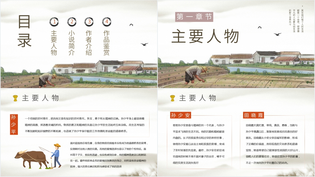 平凡的世界导读PPT模板 平凡的世界导读PPT模板