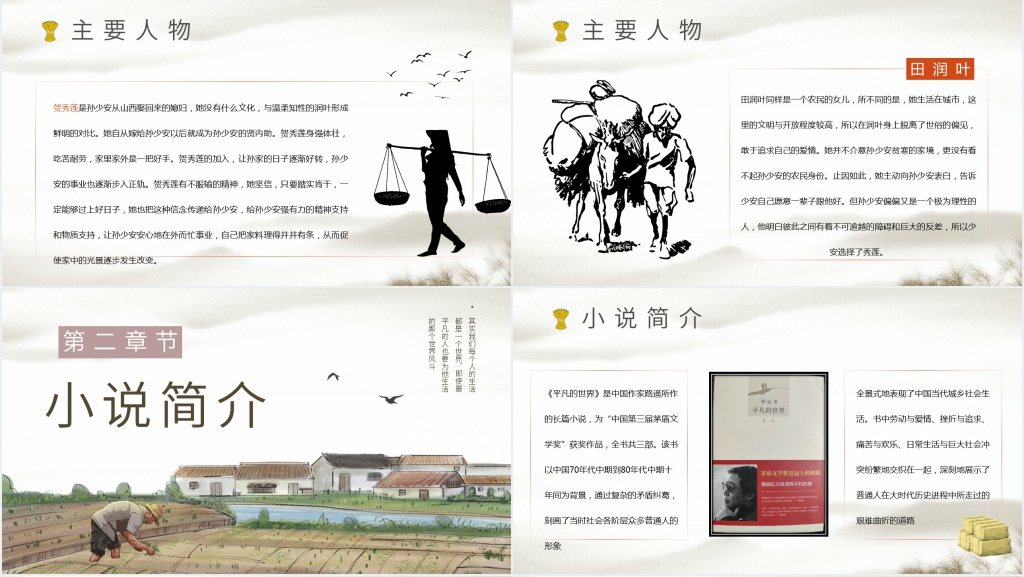 平凡的世界导读PPT模板 平凡的世界导读PPT模板