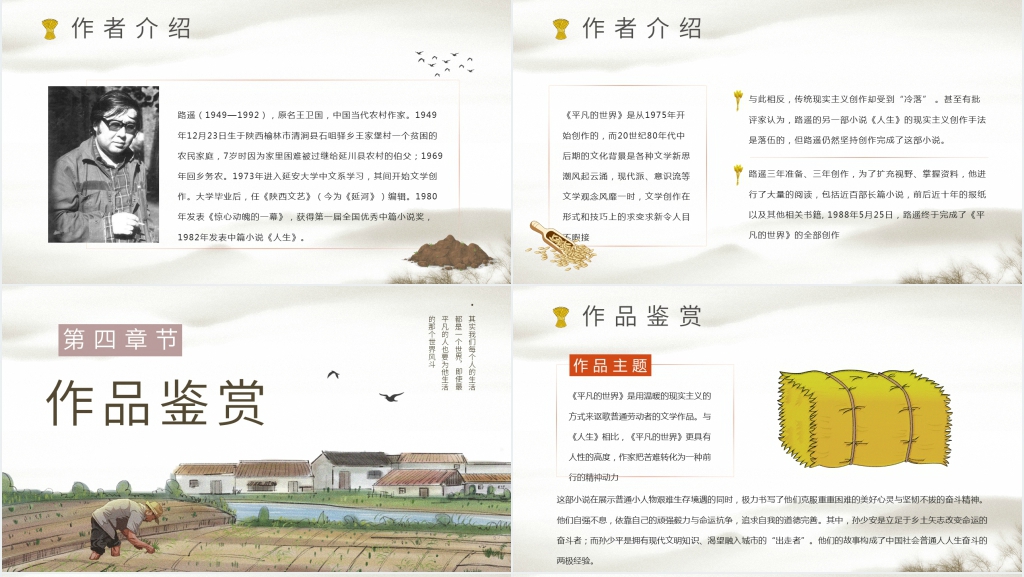 平凡的世界导读PPT模板 平凡的世界导读PPT模板