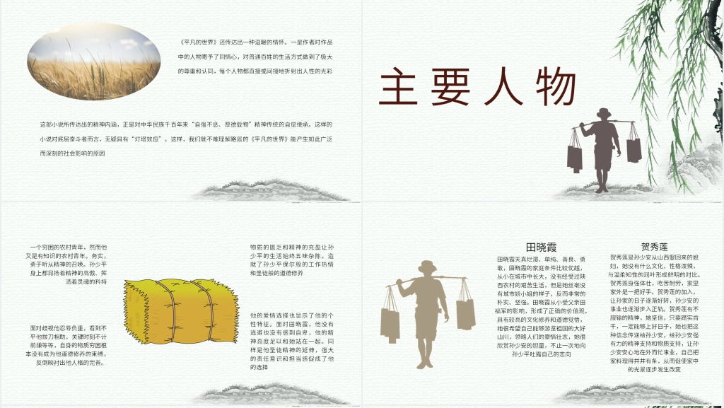 中国小说欣赏平凡的世界PPT模板 中国小说欣赏平凡的世界PPT模板