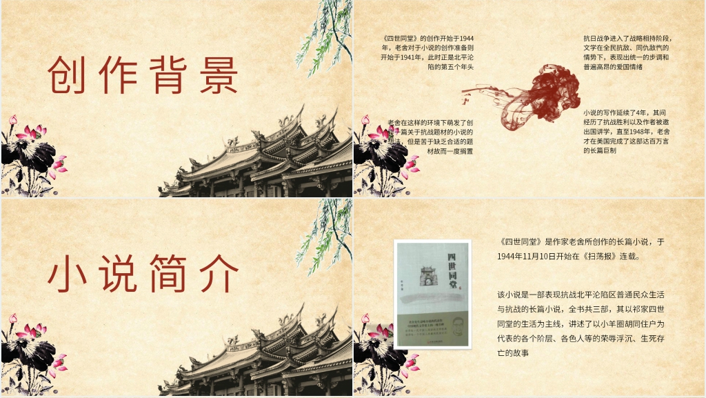 《四世同堂》讲解PPT课件 《四世同堂》讲解PPT课件