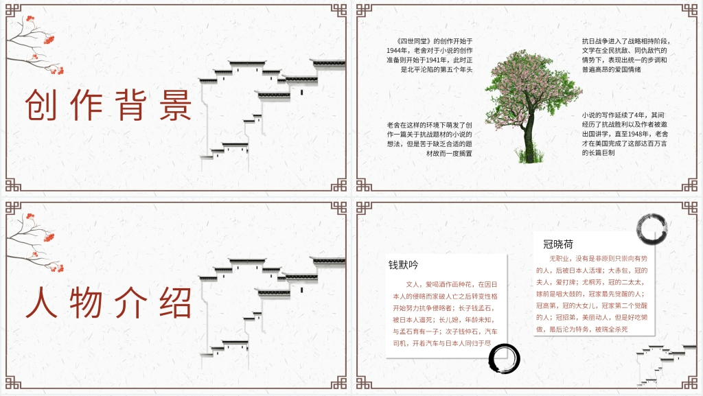 老舍四世同堂PPT 老舍四世同堂PPT