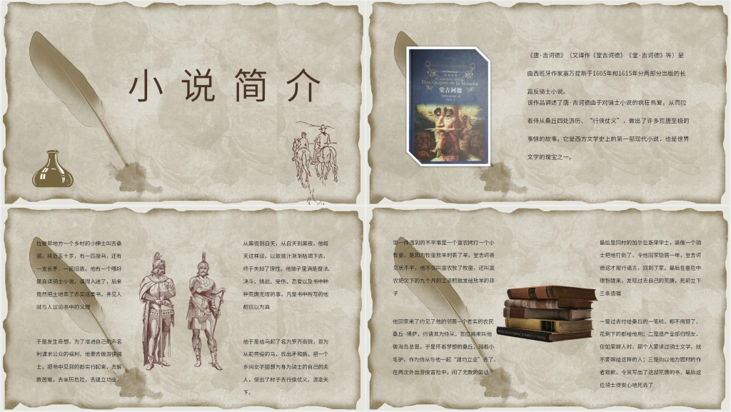 堂吉诃德导读PPT模板 堂吉诃德导读PPT模板