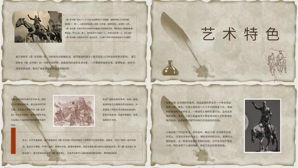 堂吉诃德导读PPT模板 堂吉诃德导读PPT模板