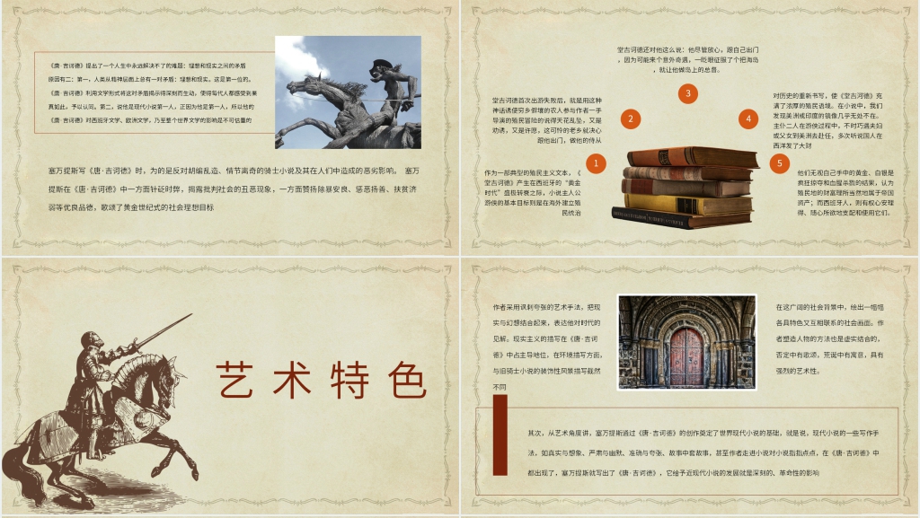 堂吉诃德推荐一本好书PPT模板 堂吉诃德推荐一本好书PPT模板