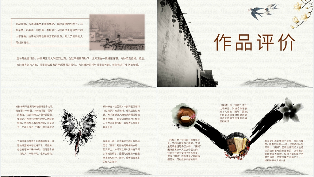 围城图书介绍PPT模板 围城图书介绍PPT模板