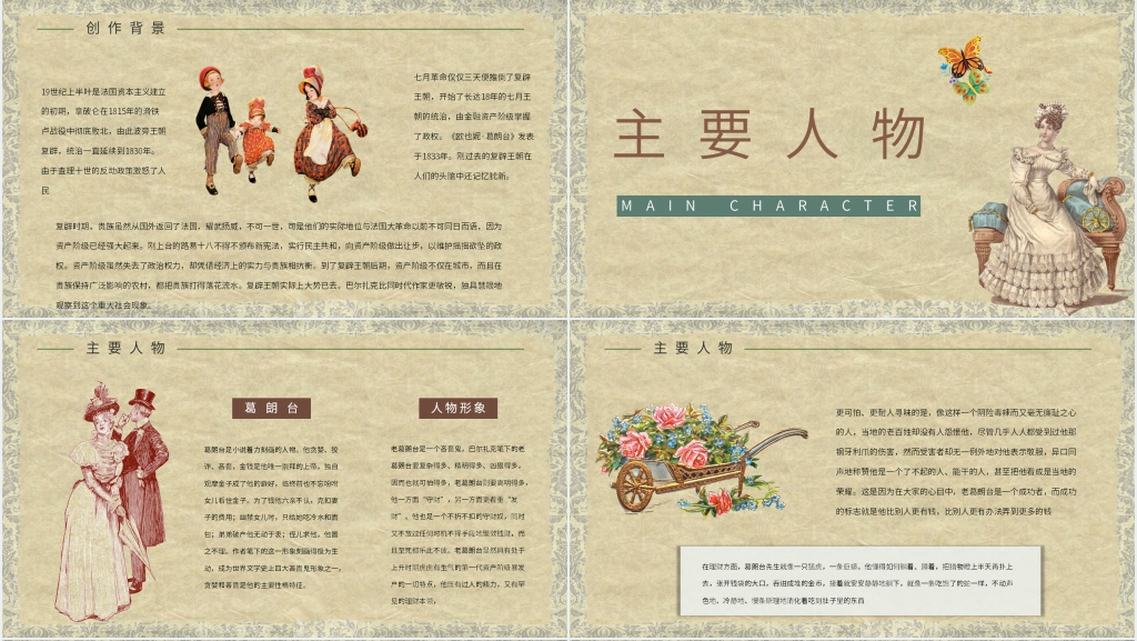 欧也妮葛朗台讲解PPT模板 欧也妮葛朗台讲解PPT模板