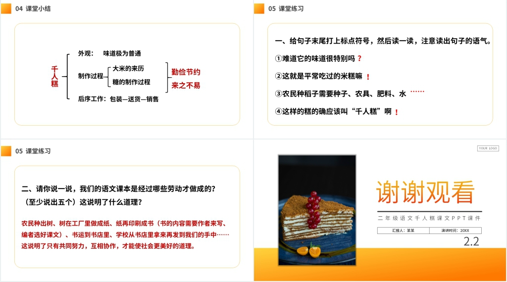 二年级语文千人糕课文PPT课件 二年级语文千人糕课文PPT课件