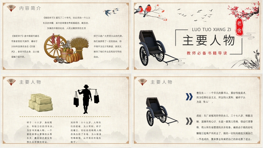 骆驼祥子名著阅读PPT模板