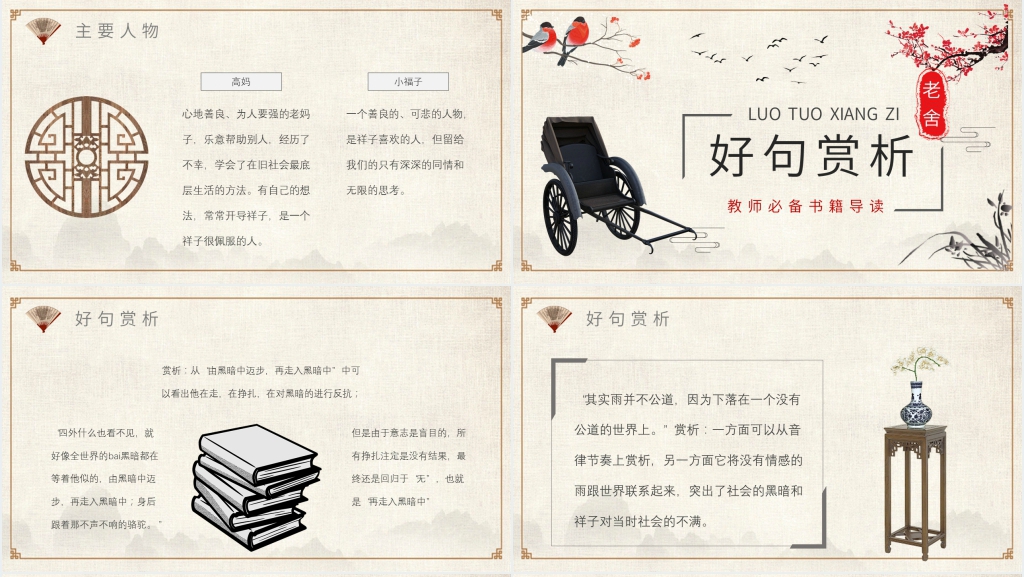 骆驼祥子名著阅读PPT模板