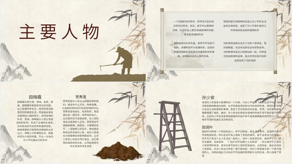 小说平凡的世界读后感PPT模板 小说平凡的世界读后感PPT模板